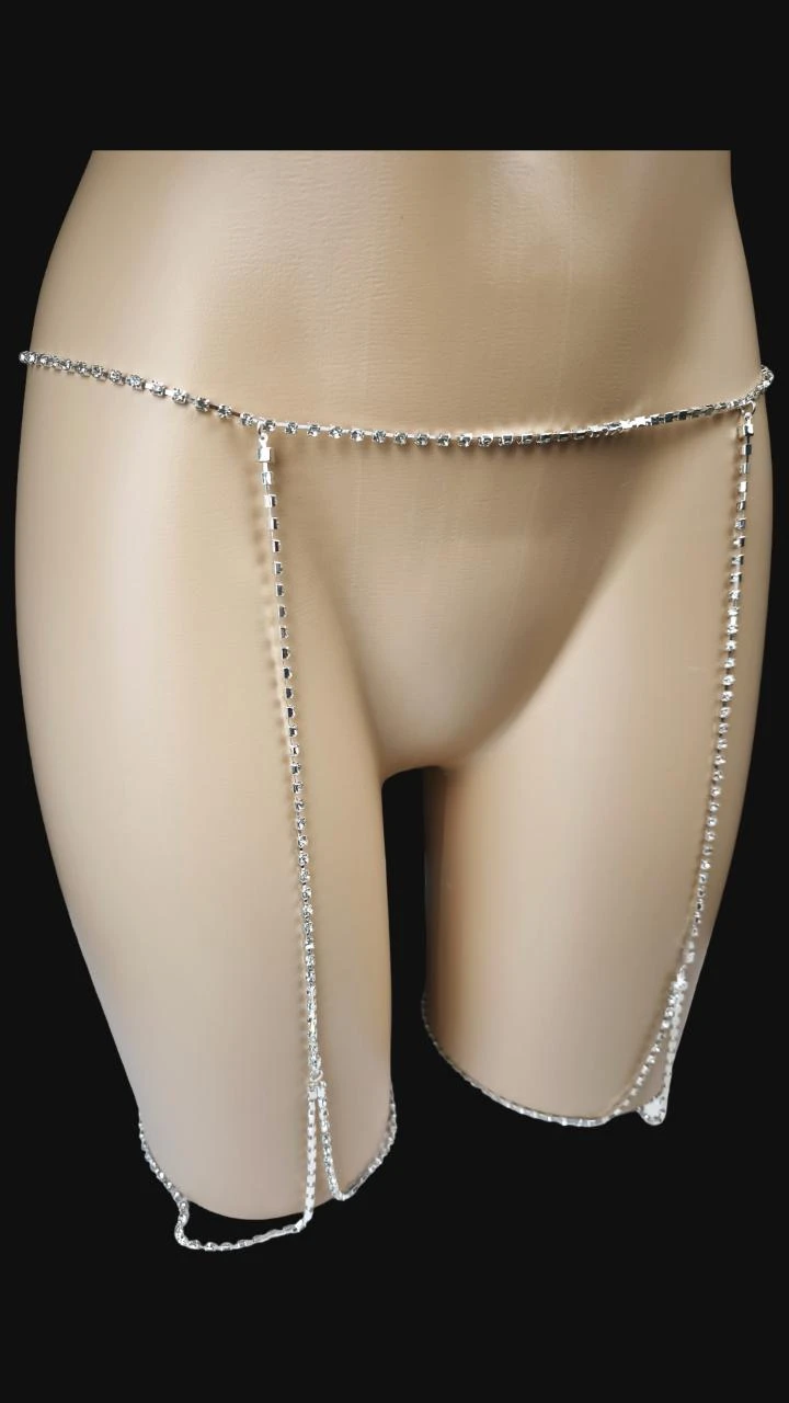 Joyero de muslo con strass plateado en estuche / Nuevo Talla única – photo 4